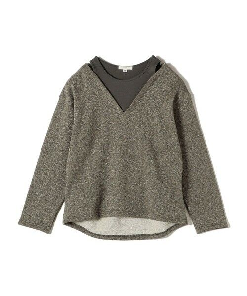 SHIPS / シップス スウェット | 〈手洗い可能〉レイヤード デザイン ラメ メランジ 裏毛 プルオーバー | 詳細24