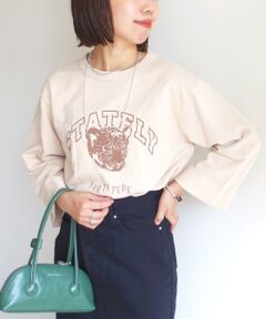 SHIPS / シップス スウェット | 【WEB限定】〈洗濯機可能〉七分袖 ワイド スリーブ プリント スウェット