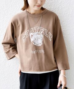 SHIPS / シップス スウェット | 【WEB限定】〈洗濯機可能〉七分袖 ワイド スリーブ プリント スウェット