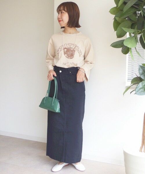 SHIPS / シップス スウェット | 【WEB限定】〈洗濯機可能〉七分袖 ワイド スリーブ プリント スウェット | 詳細1