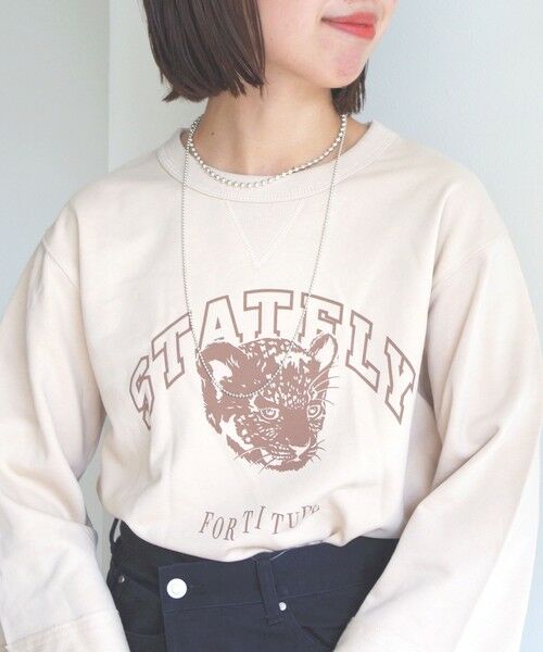 SHIPS / シップス スウェット | 【WEB限定】〈洗濯機可能〉七分袖 ワイド スリーブ プリント スウェット | 詳細10