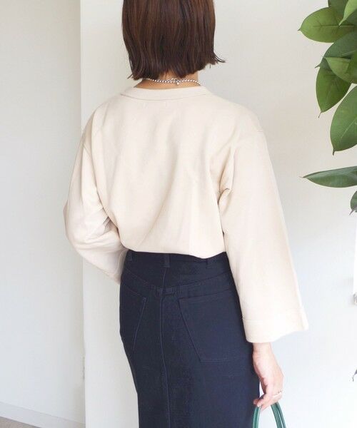 SHIPS / シップス スウェット | 【WEB限定】〈洗濯機可能〉七分袖 ワイド スリーブ プリント スウェット | 詳細8