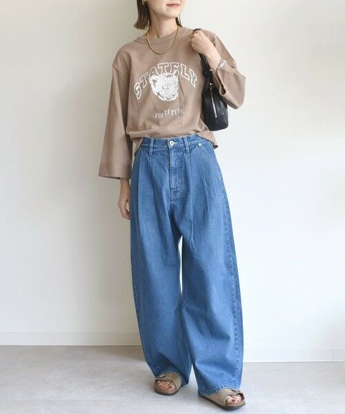 SHIPS / シップス スウェット | 【WEB限定】〈洗濯機可能〉七分袖 ワイド スリーブ プリント スウェット | 詳細17