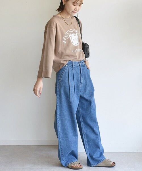 SHIPS / シップス スウェット | 【WEB限定】〈洗濯機可能〉七分袖 ワイド スリーブ プリント スウェット | 詳細20