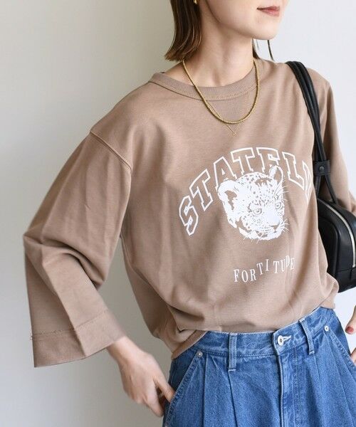 SHIPS / シップス スウェット | 【WEB限定】〈洗濯機可能〉七分袖 ワイド スリーブ プリント スウェット | 詳細24