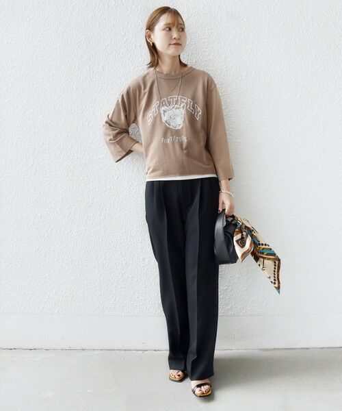 SHIPS / シップス スウェット | 【WEB限定】〈洗濯機可能〉七分袖 ワイド スリーブ プリント スウェット | 詳細26