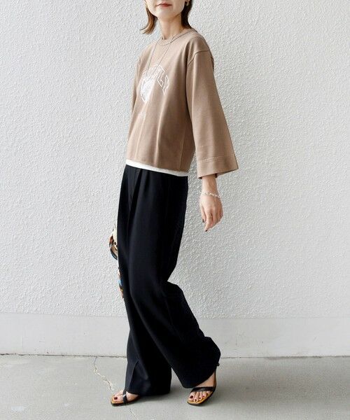 SHIPS / シップス スウェット | 【WEB限定】〈洗濯機可能〉七分袖 ワイド スリーブ プリント スウェット | 詳細27