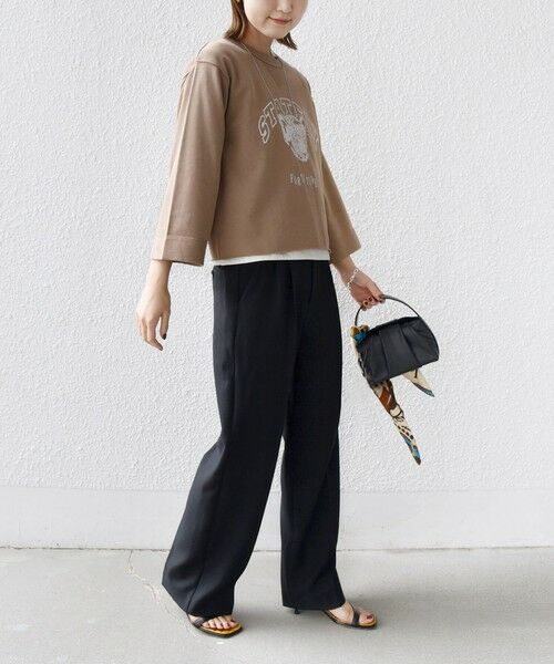 SHIPS / シップス スウェット | 【WEB限定】〈洗濯機可能〉七分袖 ワイド スリーブ プリント スウェット | 詳細29