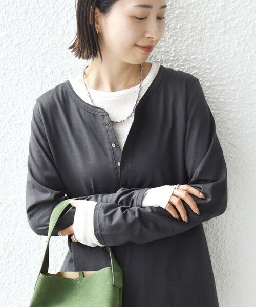 SHIPS / シップス カットソー（半袖以外） | レイヤード ライク ヘンリーネック プルオーバー | 詳細8