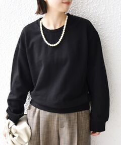 SHIPS / シップス スウェット | 【WEB限定】〈手洗い可能〉パール調 ネックレス チャーム 付 ドルマン スウェット