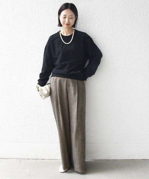 SHIPS / シップス スウェット | 【WEB限定】〈手洗い可能〉パール調 ネックレス チャーム 付 ドルマン スウェット | 詳細1