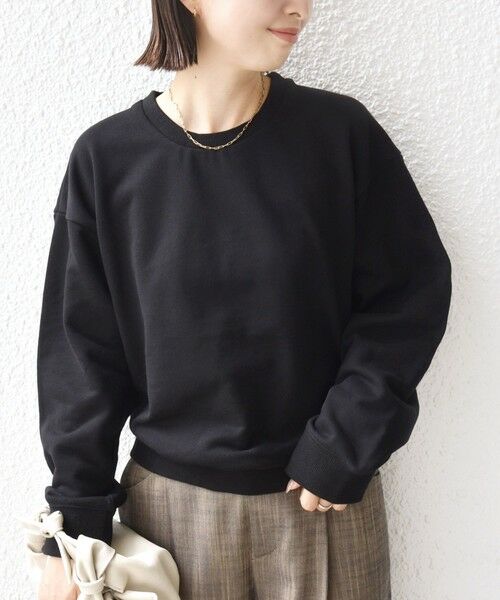 SHIPS / シップス スウェット | 【WEB限定】〈手洗い可能〉パール調 ネックレス チャーム 付 ドルマン スウェット | 詳細10