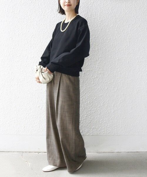 SHIPS / シップス スウェット | 【WEB限定】〈手洗い可能〉パール調 ネックレス チャーム 付 ドルマン スウェット | 詳細2