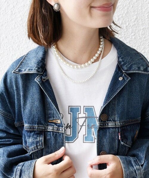 SHIPS / シップス スウェット | 【WEB限定】〈手洗い可能〉パール調 ネックレス チャーム 付 ドルマン スウェット | 詳細20