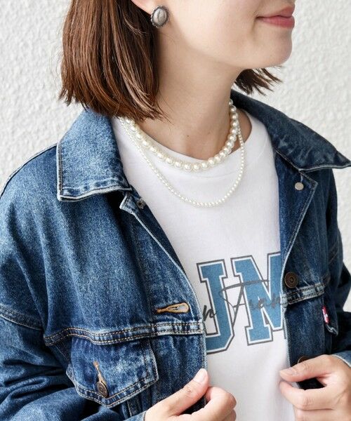 SHIPS / シップス スウェット | 【WEB限定】〈手洗い可能〉パール調 ネックレス チャーム 付 ドルマン スウェット | 詳細21