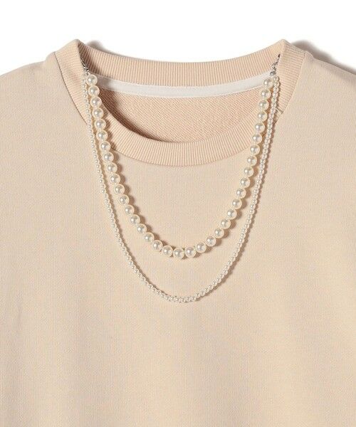 SHIPS / シップス スウェット | 【WEB限定】〈手洗い可能〉パール調 ネックレス チャーム 付 ドルマン スウェット | 詳細23