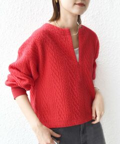 SHIPS / シップス Tシャツ | 《一部追加予約》〈手洗い可能〉ケーブル ジャージー スキッパー プルオーバー