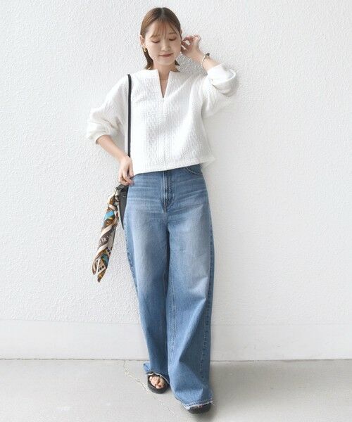 SHIPS / シップス Tシャツ | 〈手洗い可能〉ケーブル ジャージー スキッパー プルオーバー | 詳細1