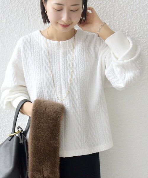 SHIPS / シップス Tシャツ | 〈手洗い可能〉ケーブル ジャージー スキッパー プルオーバー | 詳細14