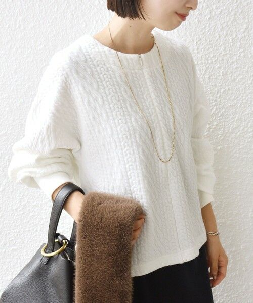 SHIPS / シップス Tシャツ | 〈手洗い可能〉ケーブル ジャージー スキッパー プルオーバー | 詳細17