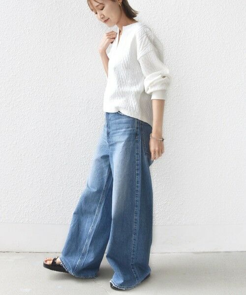 SHIPS / シップス Tシャツ | 〈手洗い可能〉ケーブル ジャージー スキッパー プルオーバー | 詳細2