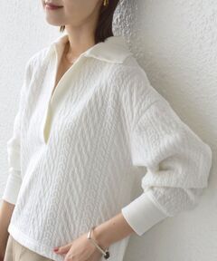 SHIPS / シップス カットソー（半袖以外） | 【WEB限定】〈手洗い可能〉ケーブル ジャージー ポロ プルオーバー