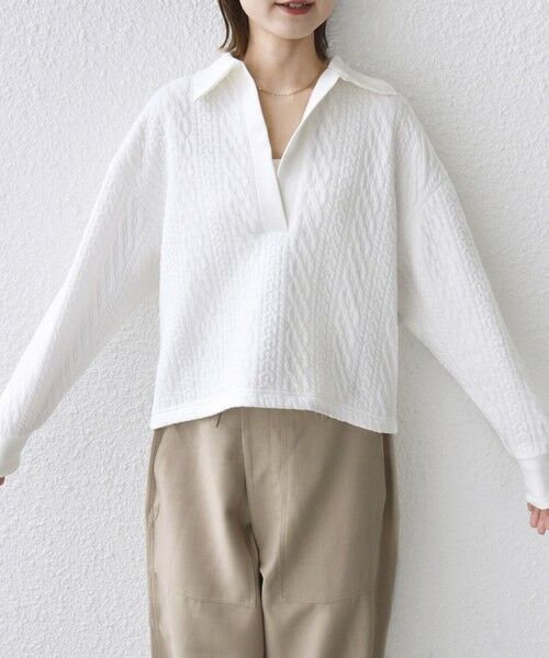 SHIPS / シップス カットソー（半袖以外） | 【WEB限定】〈手洗い可能〉ケーブル ジャージー ポロ プルオーバー | 詳細12