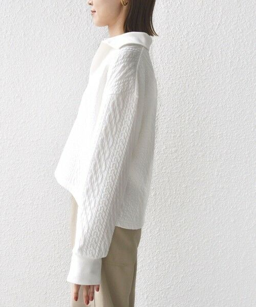 SHIPS / シップス カットソー（半袖以外） | 【WEB限定】〈手洗い可能〉ケーブル ジャージー ポロ プルオーバー | 詳細13