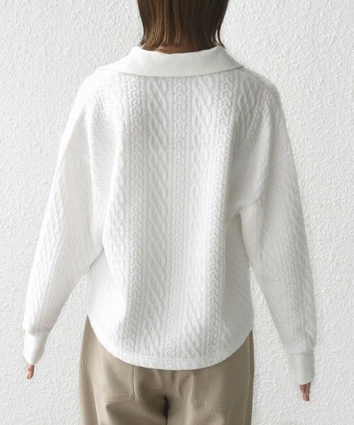 SHIPS / シップス カットソー（半袖以外） | 【WEB限定】〈手洗い可能〉ケーブル ジャージー ポロ プルオーバー | 詳細14