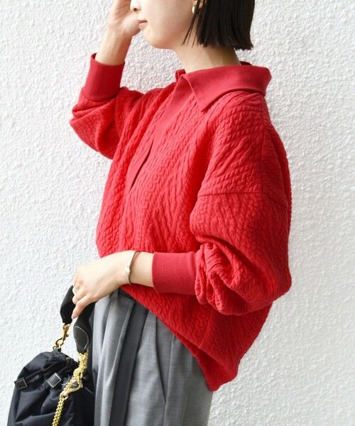 SHIPS / シップス カットソー（半袖以外） | 【WEB限定】〈手洗い可能〉ケーブル ジャージー ポロ プルオーバー | 詳細21