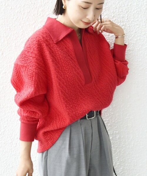 SHIPS / シップス カットソー（半袖以外） | 【WEB限定】〈手洗い可能〉ケーブル ジャージー ポロ プルオーバー | 詳細23