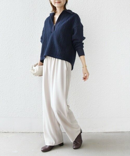 SHIPS / シップス カットソー（半袖以外） | 【WEB限定】〈手洗い可能〉ケーブル ジャージー ポロ プルオーバー | 詳細27