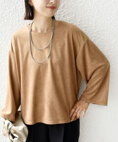 SHIPS / シップス カットソー | 〈手洗い可能〉ポリエステル スエード ワイド スリーブ プルオーバー