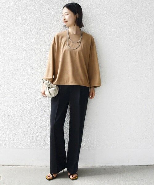 SHIPS / シップス カットソー | 〈手洗い可能〉ポリエステル スエード ワイド スリーブ プルオーバー | 詳細1