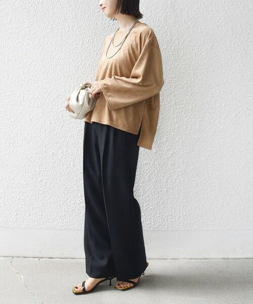 SHIPS / シップス カットソー | 〈手洗い可能〉ポリエステル スエード ワイド スリーブ プルオーバー | 詳細2