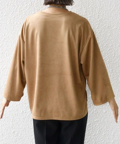 SHIPS / シップス カットソー | 〈手洗い可能〉ポリエステル スエード ワイド スリーブ プルオーバー | 詳細16