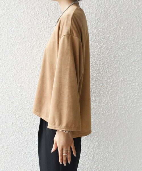 SHIPS / シップス カットソー | 〈手洗い可能〉ポリエステル スエード ワイド スリーブ プルオーバー | 詳細17