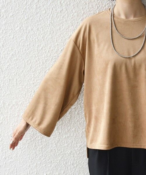 SHIPS / シップス カットソー | 〈手洗い可能〉ポリエステル スエード ワイド スリーブ プルオーバー | 詳細18