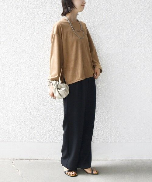 SHIPS / シップス カットソー | 〈手洗い可能〉ポリエステル スエード ワイド スリーブ プルオーバー | 詳細4