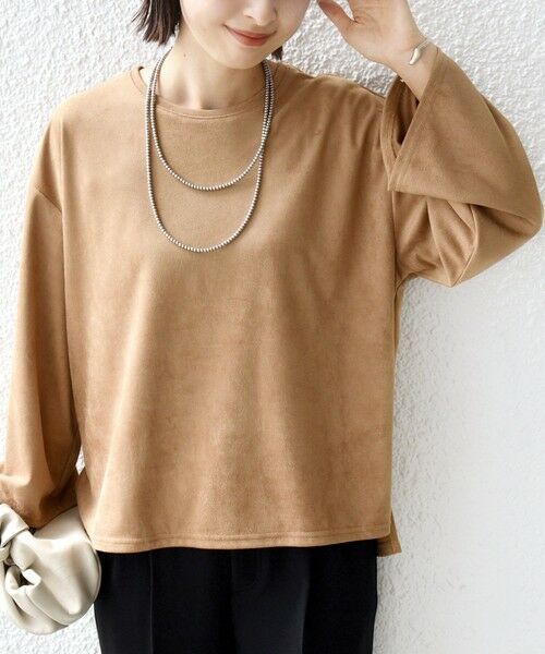 SHIPS / シップス カットソー | 〈手洗い可能〉ポリエステル スエード ワイド スリーブ プルオーバー | 詳細5