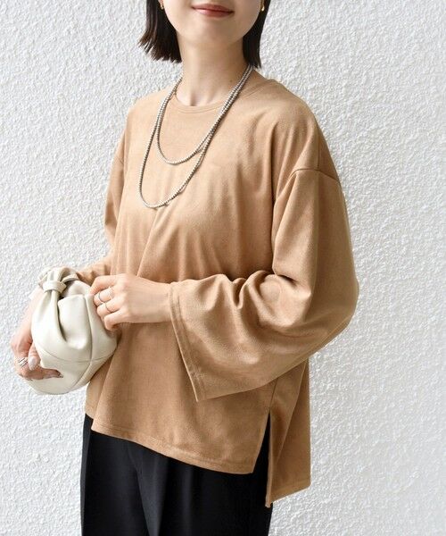 SHIPS / シップス カットソー | 〈手洗い可能〉ポリエステル スエード ワイド スリーブ プルオーバー | 詳細6