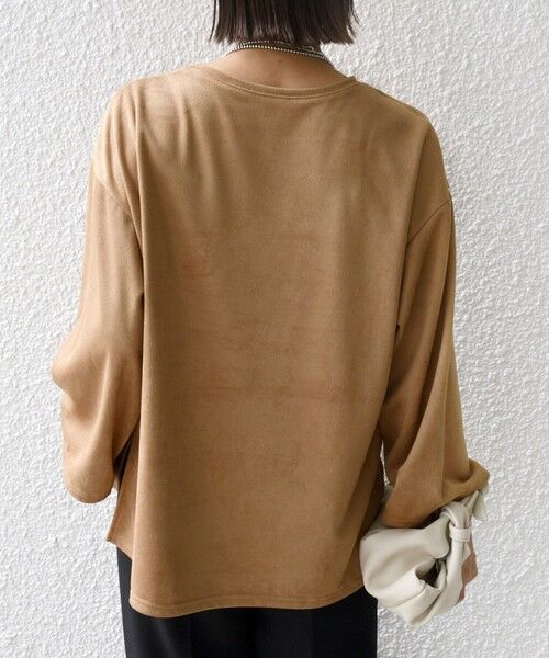 SHIPS / シップス カットソー | 〈手洗い可能〉ポリエステル スエード ワイド スリーブ プルオーバー | 詳細7