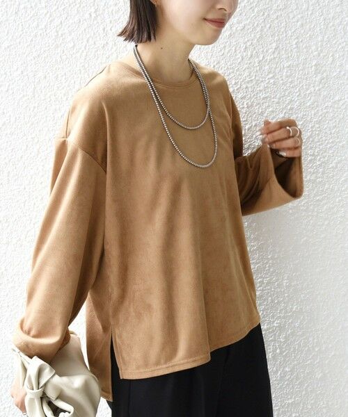 SHIPS / シップス カットソー | 〈手洗い可能〉ポリエステル スエード ワイド スリーブ プルオーバー | 詳細8