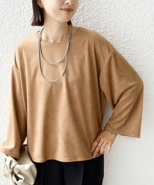 SHIPS for women/シップスウィメン 〈手洗い可能〉ポリエステル スエード ワイド スリーブ プルオーバー キャメル ONE SIZE SHIPS for women/シップスウィメン 〈手洗い可能〉ポリエステル スエード ワイド スリーブ プルオーバー キャメル ONE SIZE