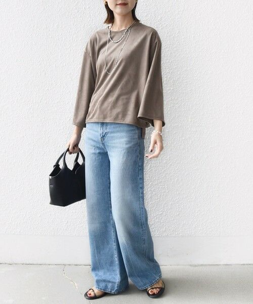 SHIPS / シップス カットソー | 〈手洗い可能〉ポリエステル スエード ワイド スリーブ プルオーバー | 詳細21