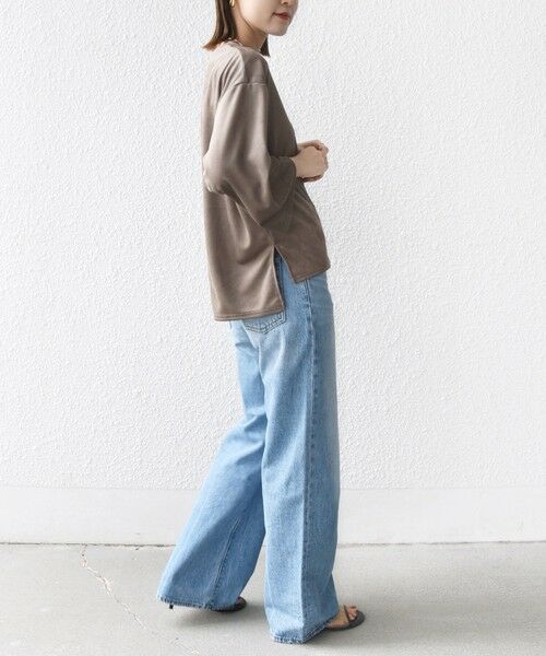 SHIPS / シップス カットソー | 〈手洗い可能〉ポリエステル スエード ワイド スリーブ プルオーバー | 詳細23