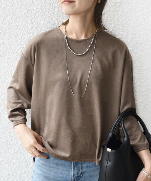 SHIPS / シップス カットソー | 〈手洗い可能〉ポリエステル スエード ワイド スリーブ プルオーバー | 詳細24