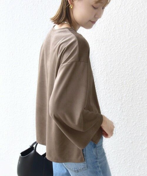 SHIPS / シップス カットソー | 〈手洗い可能〉ポリエステル スエード ワイド スリーブ プルオーバー | 詳細27