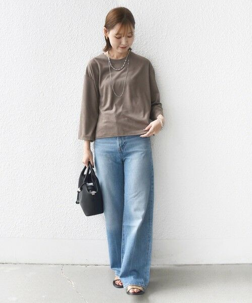 SHIPS / シップス カットソー | 〈手洗い可能〉ポリエステル スエード ワイド スリーブ プルオーバー | 詳細19