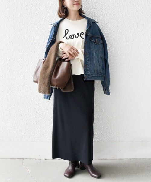 SHIPS / シップス スウェット | 【WEB限定】〈手洗い可能〉ファンシー コード 刺繍 ダンボール カットソー | 詳細2